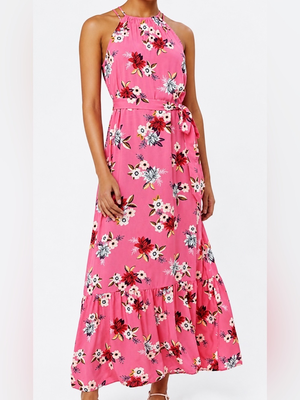 Loft Zinnia pink maxi dress, small
